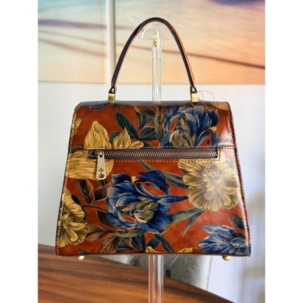 NWT $249 Patricia Nash Marigold Harvest Floral Leather Satchel Crossbody Bag - Picture 5 of 15